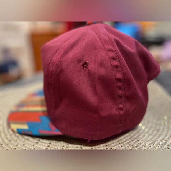 Vintage "trucker hat" snapback Buz Post Pontiac GMC Isuzu" burgundy Aztec-style - Picture 7 of 11